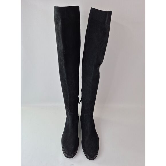 Stuart Weitzman Women's Black Chicago Lug Suede Over-the-knee Boots Size 8.5 - Picture 4 of 7